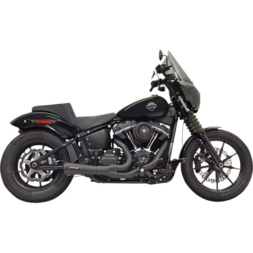 Bassani Xhaust 2018-2021 Harley-Davidson Softail Slim FLSL The Ripper Short Road Rage 2-into-1 Exhaust System - Black Image 1